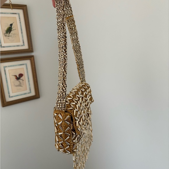 ZARA BEADED FRINGE SHOULDER BAG - Picture 8 of 11